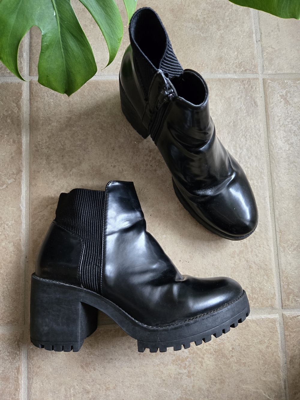 ZARA Black Chunky Platform Chelsea Boots